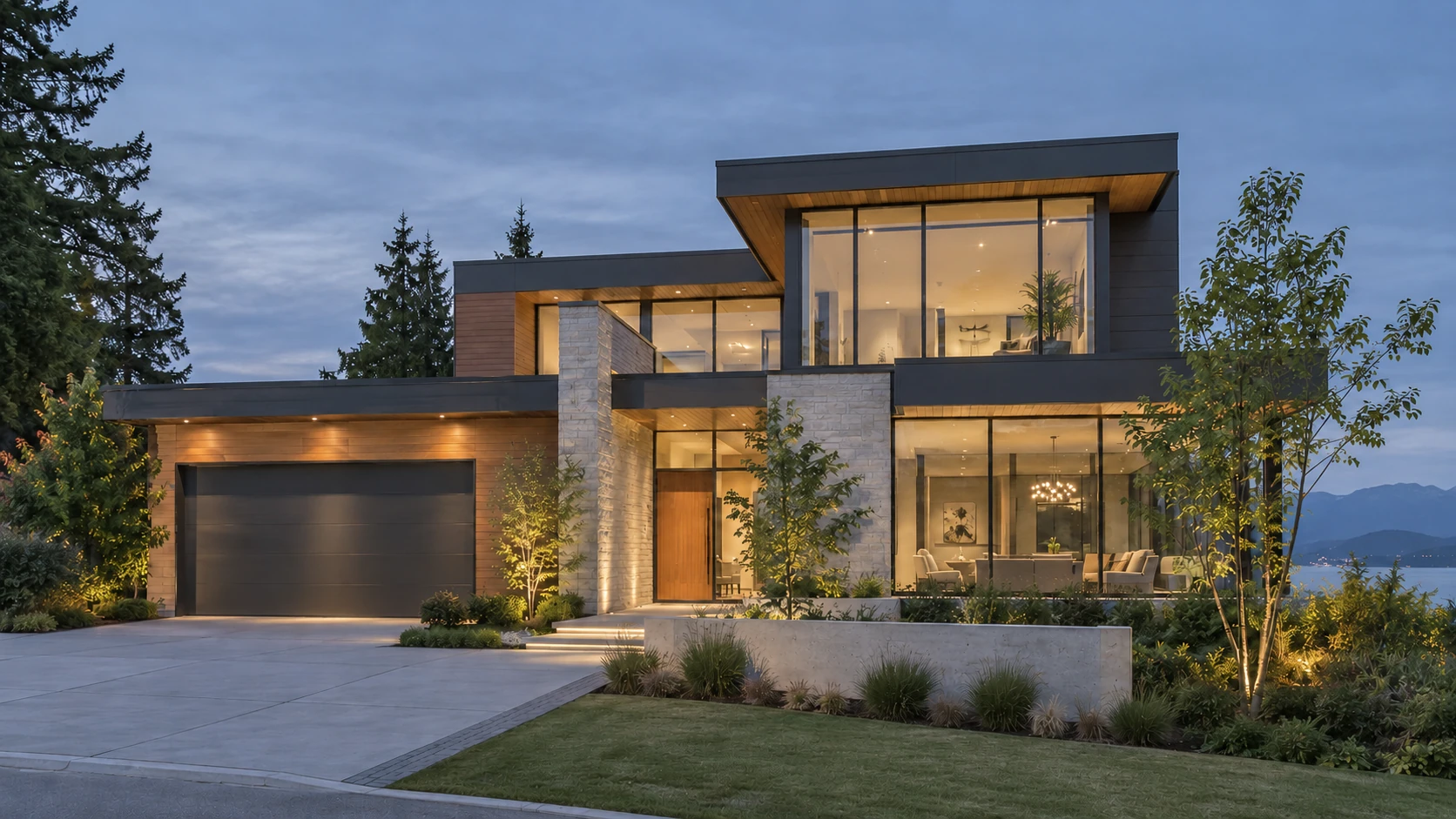 The same illustrative property before and after color finishing — Before color finishing